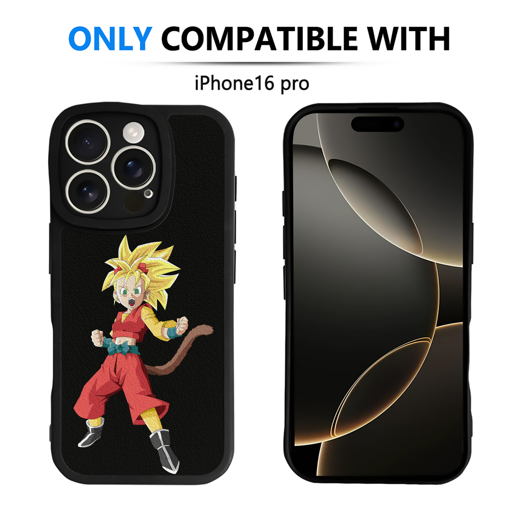 （画像用） ドラゴンボール カリフラ DRAGON BALL Caulifla 【iPhone 16シリーズ対応】シリコンスマホケース（レザー調） 材質：シリコン